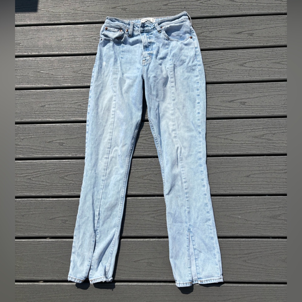 Abercrombie & Fitch skinny high rise jean with ankle slit size 29, Curve Love